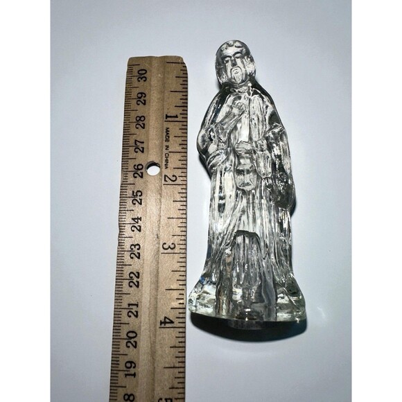 Vintage Clear Glass Nativity Wise Man Figurine 6” - Picture 6 of 11